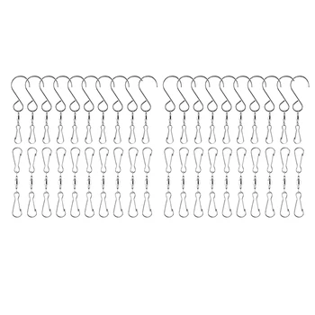

40 Pack Swivel Hooks Smooth Spinning Dual Clip Swivels for Hanging Wind Chimes Crystal Spiral Windsocks Rotating Display