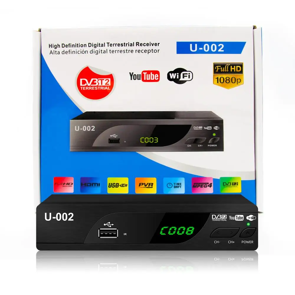 HDMI 1080p ТВ тюнер Dvb T2 Vga ТВ Dvb-t2 для монитора адаптер USB2.0 тюнер приемник спутниковый декодер Dvbt2 руководство по России и т. Д