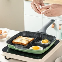 Steak Three-in-one Frying Pan Breakfast Non-stick Frying Pan Medical Stone Frying Pan Universal Gas Induction Cooker