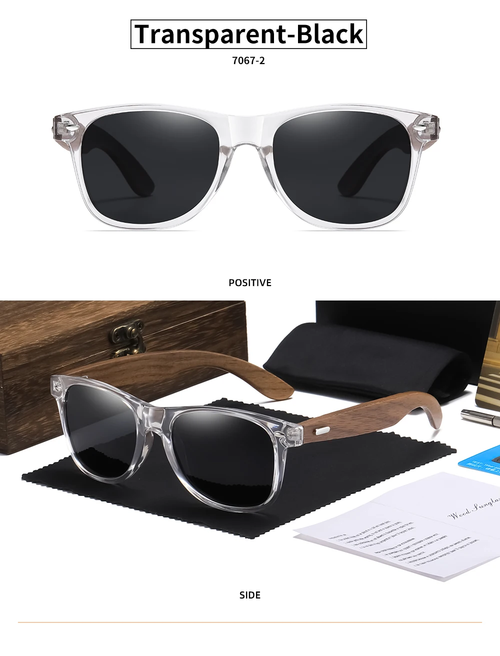 big frame sunglasses GM Brand Transparent Color Frames Sunglasses Men Women's Polarized Delicate Fashion Handmade Wood Sunglasses With Box ladies sunglasses