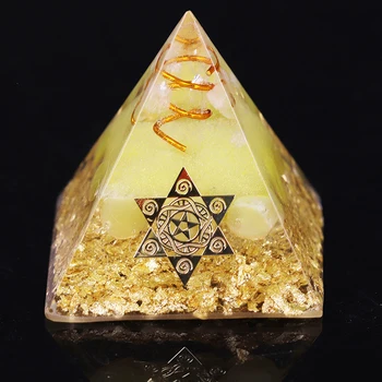 

Orgonite Pyramid 5Cm Symbolizes The Lucky Citrine Pyramid Energy Converter To Gather Wealth And Prosperity Resin Decor