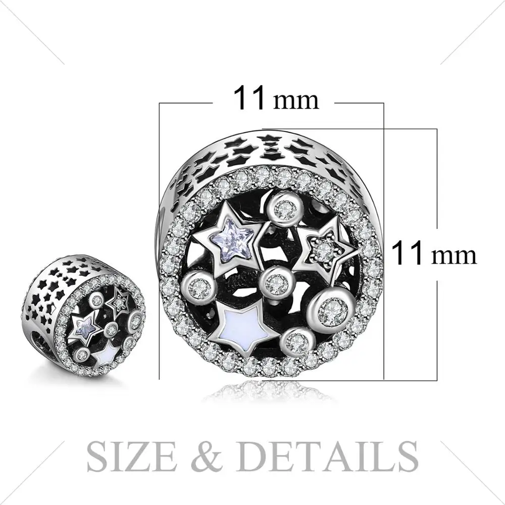 Jewelrypalace 925 пробы серебро мерцание звезды жемчужный бисер Подвески Fit Браслеты подарки для Для женщин Модные украшения подарок