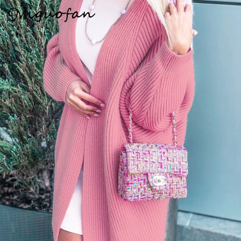 

Miguofan Autumn Winter sweater Cardigan Batwing Sleeve Knitwear Large Size Knitted long sweaters Female Elegant Jumper Coat 2019