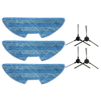 

4X Side Brush + 3X Mop For Proscenic Vslam-811Gb Vslam-911Se Sweeper 811Gb 911Se