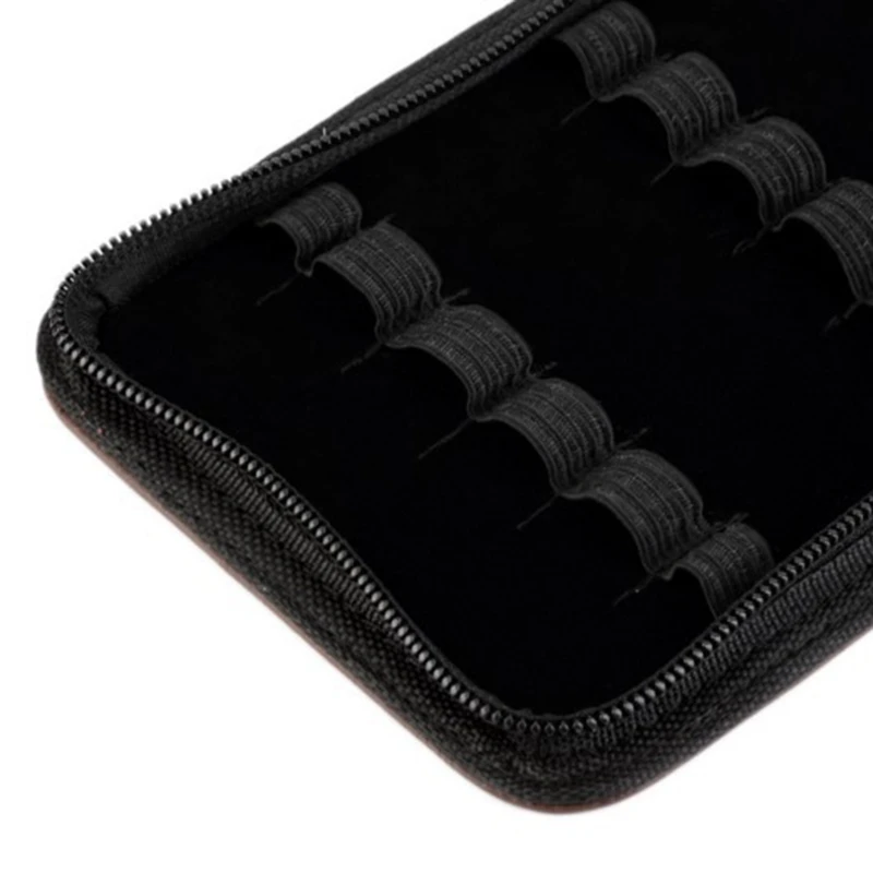 PPYY NEW-Metal Fountain Pen Case Roller Pen PU Pen Bag for Capacity 12PCS Pens Pencil Bag