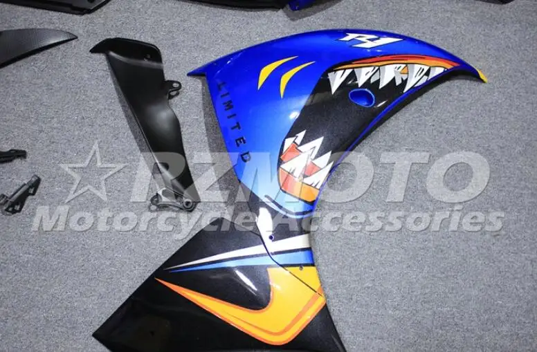 4 подарки ABS литья под давлением Обтекатели комплект подходит для YAMAHA YZF-R1 2013 12 13 14 R1 обтекатель набор на заказ красный синий Акула