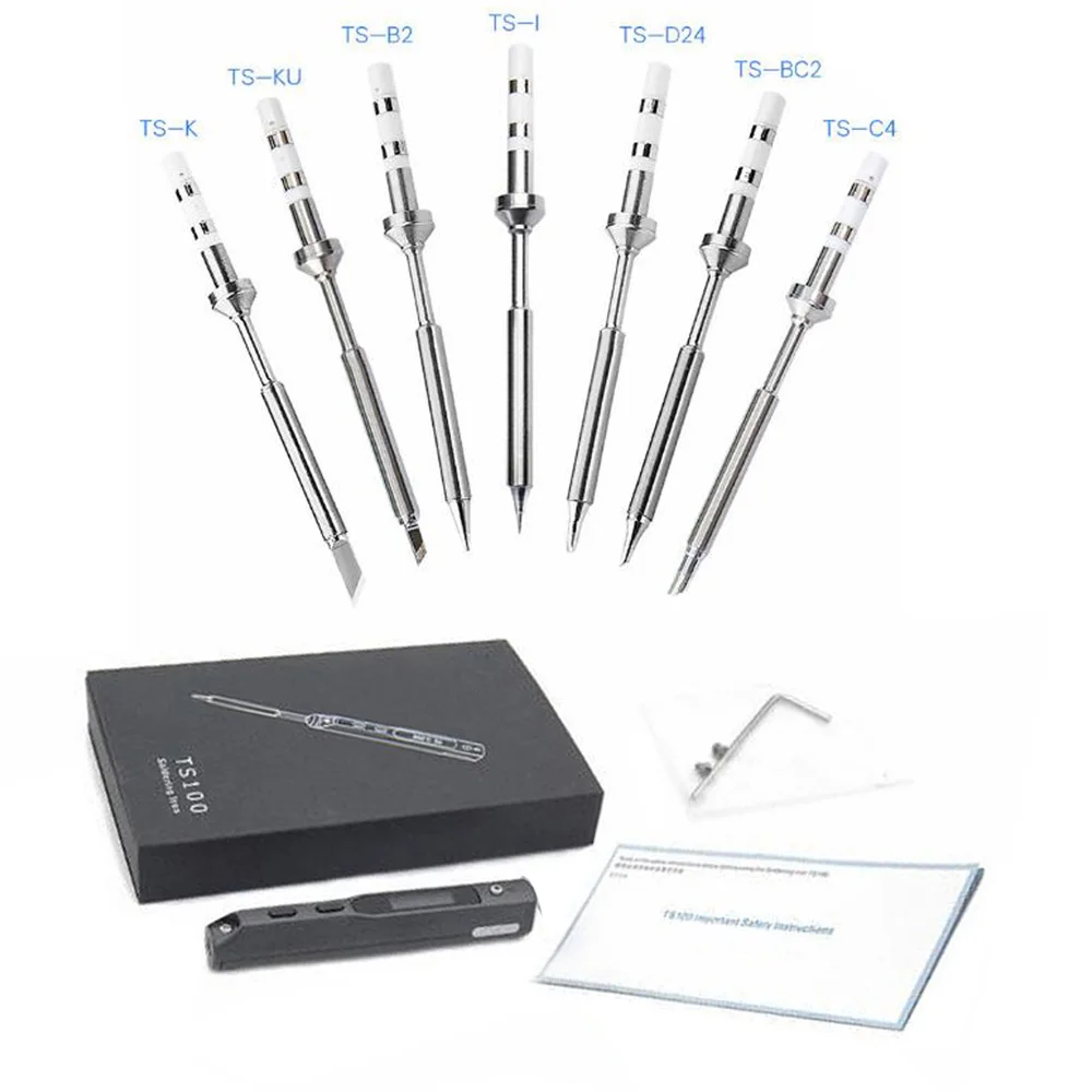 TS100 40W Mini Electric Soldering Iron Station Digital OLED Display 12/19/24V Replacment Tool Part