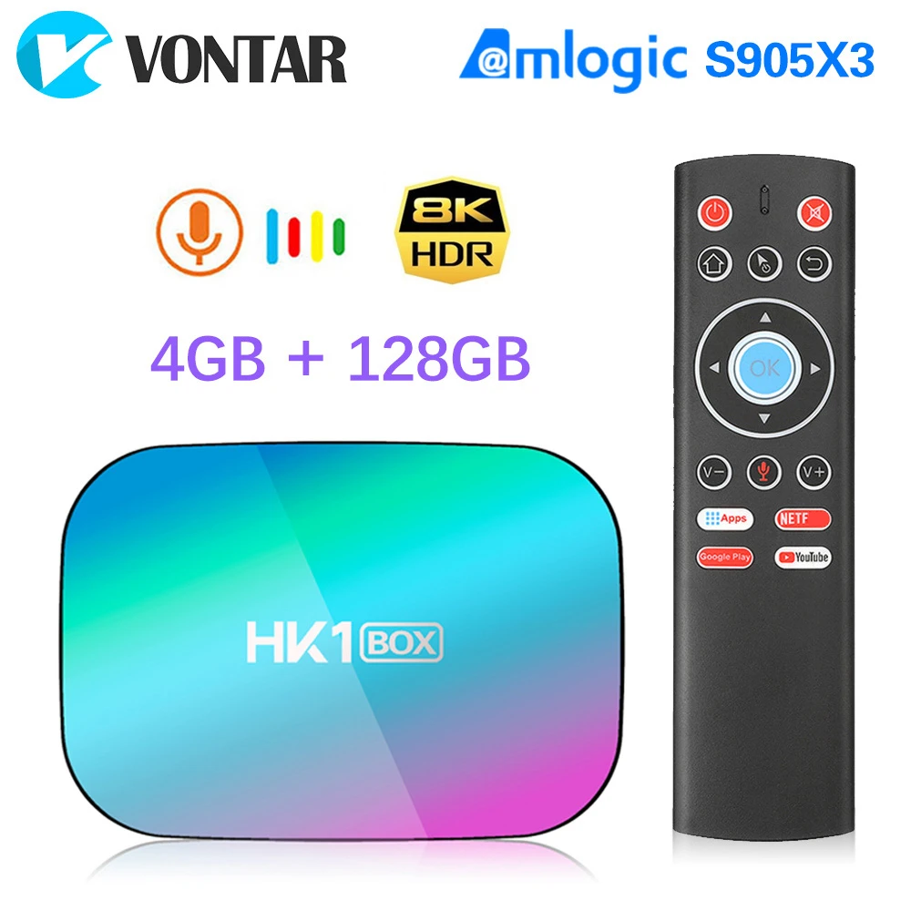 Connected Lol Put away clothes Vontar Hk1 Box 8k 4gb 128gb Tv Box Amlogic S905x3 Android 9.0 1000m Dual  Wifi 4k 60fps Googleplay Youtube Media Player - Set Top Box - AliExpress