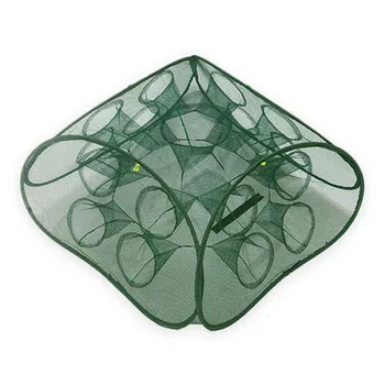 

Folding Portable Automatic Fishing Net Shrimp Bait Cast Mesh Trap Cage Net Multi Holes H7JP