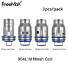 3pcs/lot Freemax 904L M Mesh Coil M1 0.15ohm/ M2 0.2ohm / M3 0.15ohm/ M4 0.15ohm For M Pro 2 Tank/ M Pro Tank / Maxus 200W Kit ► Photo 1/6