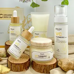 AILKE Radiant Glow Organic Skin Care Set with Turmeric & Vitamin C (Face Care Set)