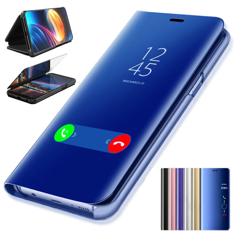 Умный зеркальный флип-чехол для Xiaomi Redmi 8 8A 7 7A 6A 6 5A 5 go 4X K20 Pro Note 8 7 5 6 iPad Pro 3 4 4X F1 с кронштейном чехол Coque