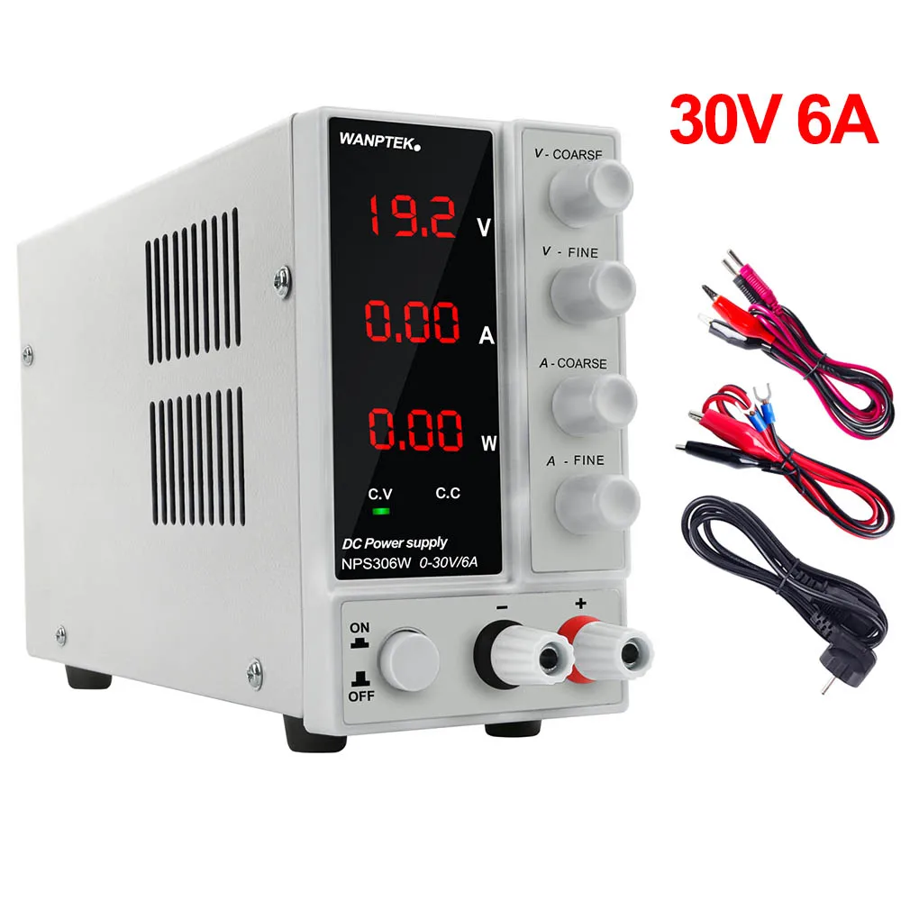 30V 6A Wanptek DC лаборатория Регулируемый источник питания лаборатория 30 в 10A 5A блок питания и коммутации стабилизаторы напряжения 30 В DIY - Цвет: 30V 6A