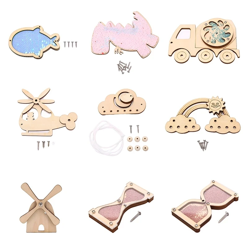 Children Busy Board DIY Toys Baby Montessori Sensory Activity Accessories Fine Motor Skill Latch Lock Cognition Toy Games | Игрушки и