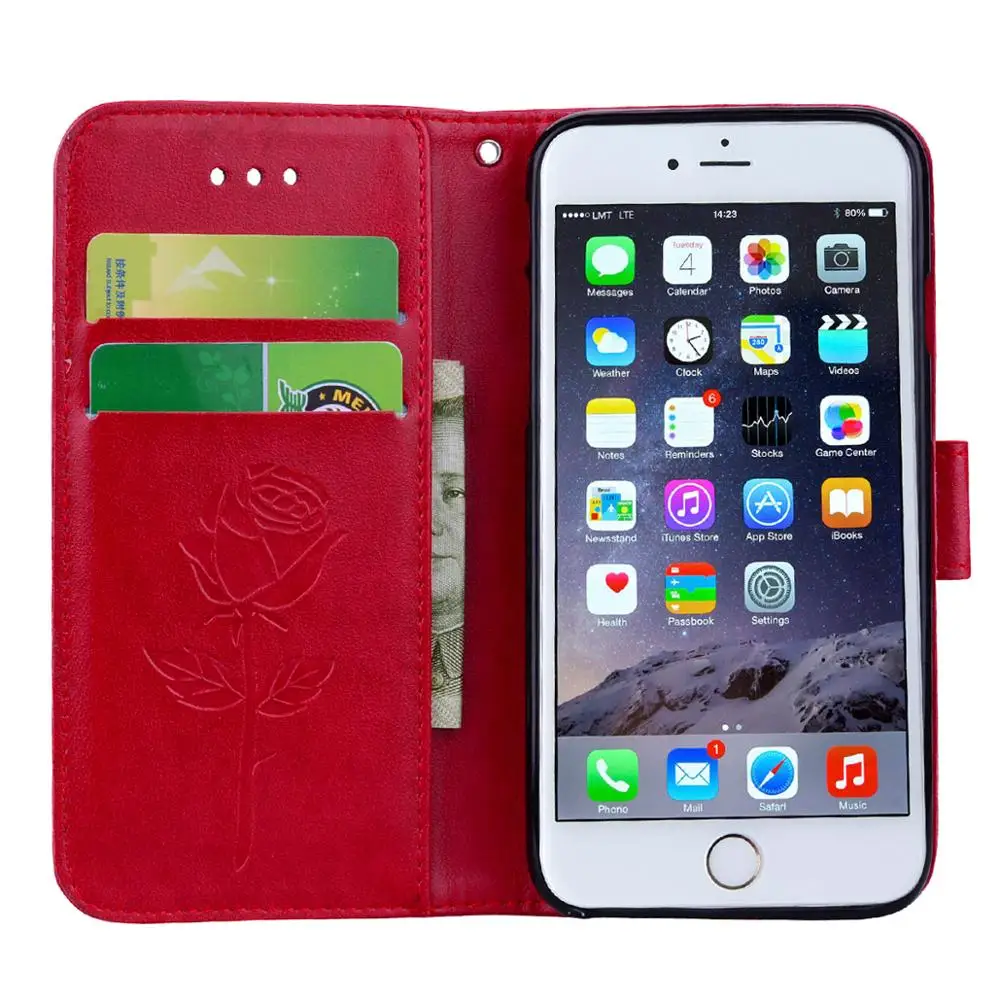 Flip Open Wallet Case For Samsung A70 A8 A9 J6 J8 J4 J2 Core S10 Pro Plus 2018 S10e Leather Rose Embossing Cover | Мобильные