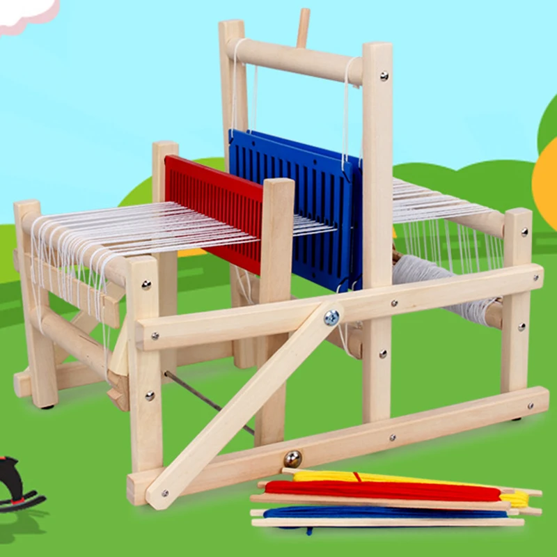 easy-wooden traditional weaving loom children toy