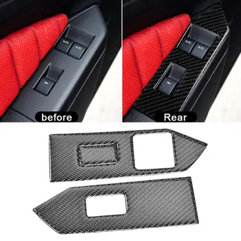 

3pcs Carbon Fiber Car Window Lifter Panel Trim Cover Fits for Ford Mustang 2009 2010 2011 2012 2013 Car Interior Decoration Auto