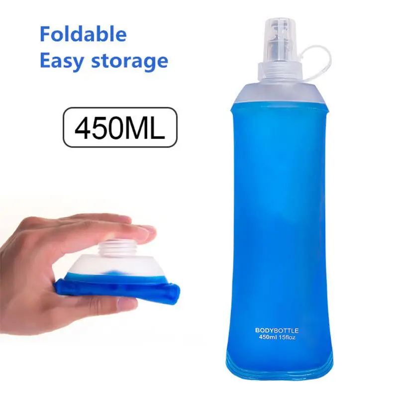450ml Sport Bottle Soft Collapsible Kettle TPU BPA Free Running Marathon Hydration Pack | Спорт и развлечения
