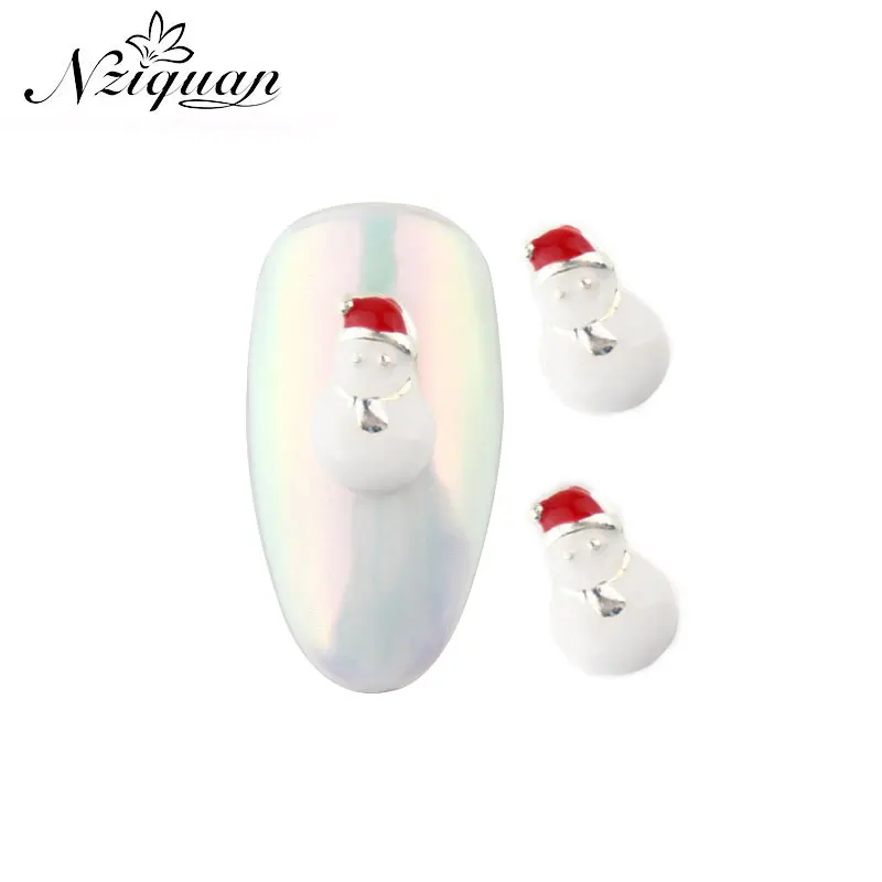 

3D Christmas Snowman Nail Art Decorations NZIQUAN DIY Fine Nail Decoration Stickers 10pcs One Pack Limited Time Sale 6*10mm