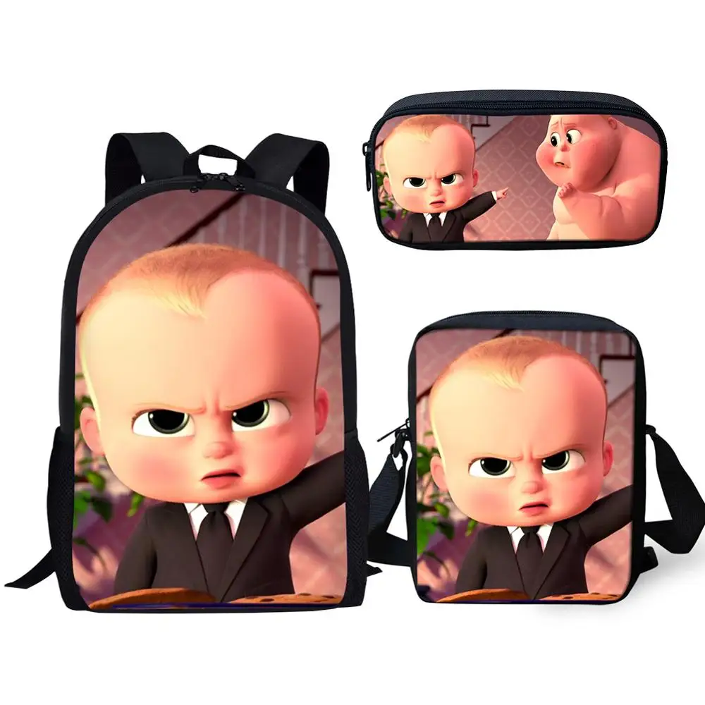 HaoYun/комплект детских рюкзаков, Kawaii Boss, детская школьная сумка с принтом для детей, аниме, 3 шт./компл. студенческий блокнот-сумки, рюкзак Mochila