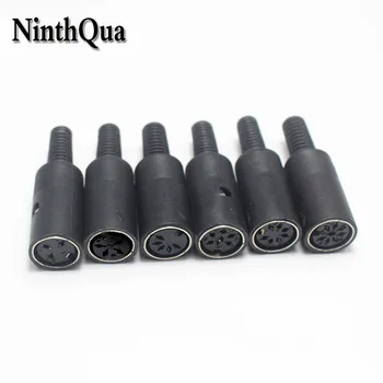 

10PcS Black Male/Female DIN Plug Socket Connector 3/4/5/6/7/8 PIN Chassis Cable Mount