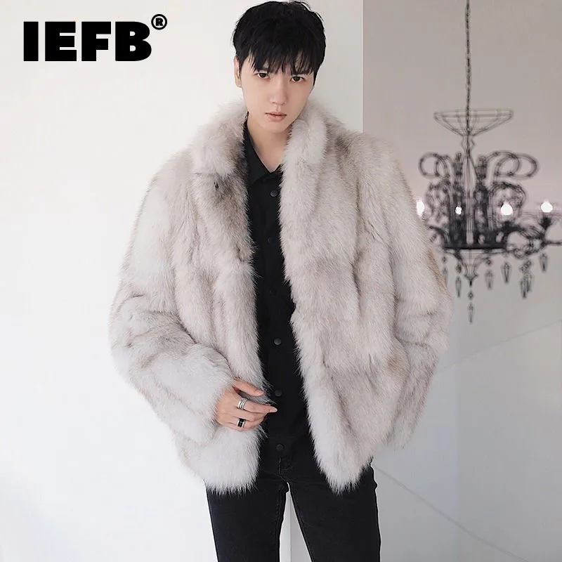 

IEFB Winter New Men's Faux Fox Fur Coat Stand Collar Long Sleeve High Quality Comfortable Jacket For Male fit Size 9Y9463