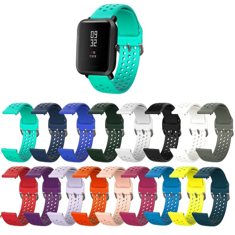 Cinturino In Silicone Da 20Mm Accessori Per Cinturino Di Ricambio Cinturino Sportivo Traspirante Per Xiaomi Huami Amazfit Bip Youth Mi Band 1S