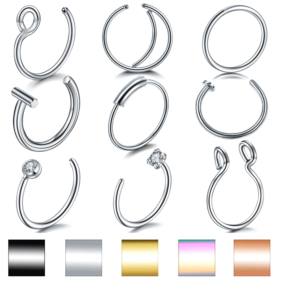 1 шт. стальная поддельная фотороза золотого цвета зажим на искусственный нос