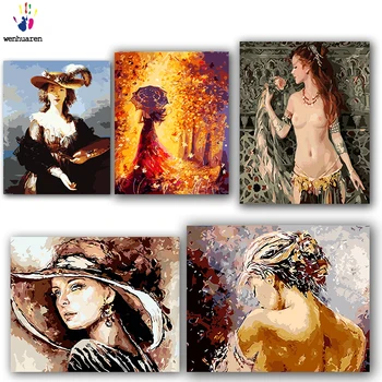 

DIY colorings pictures by numbers with colors Elegant woman painting drawing painting by numbers framed Home