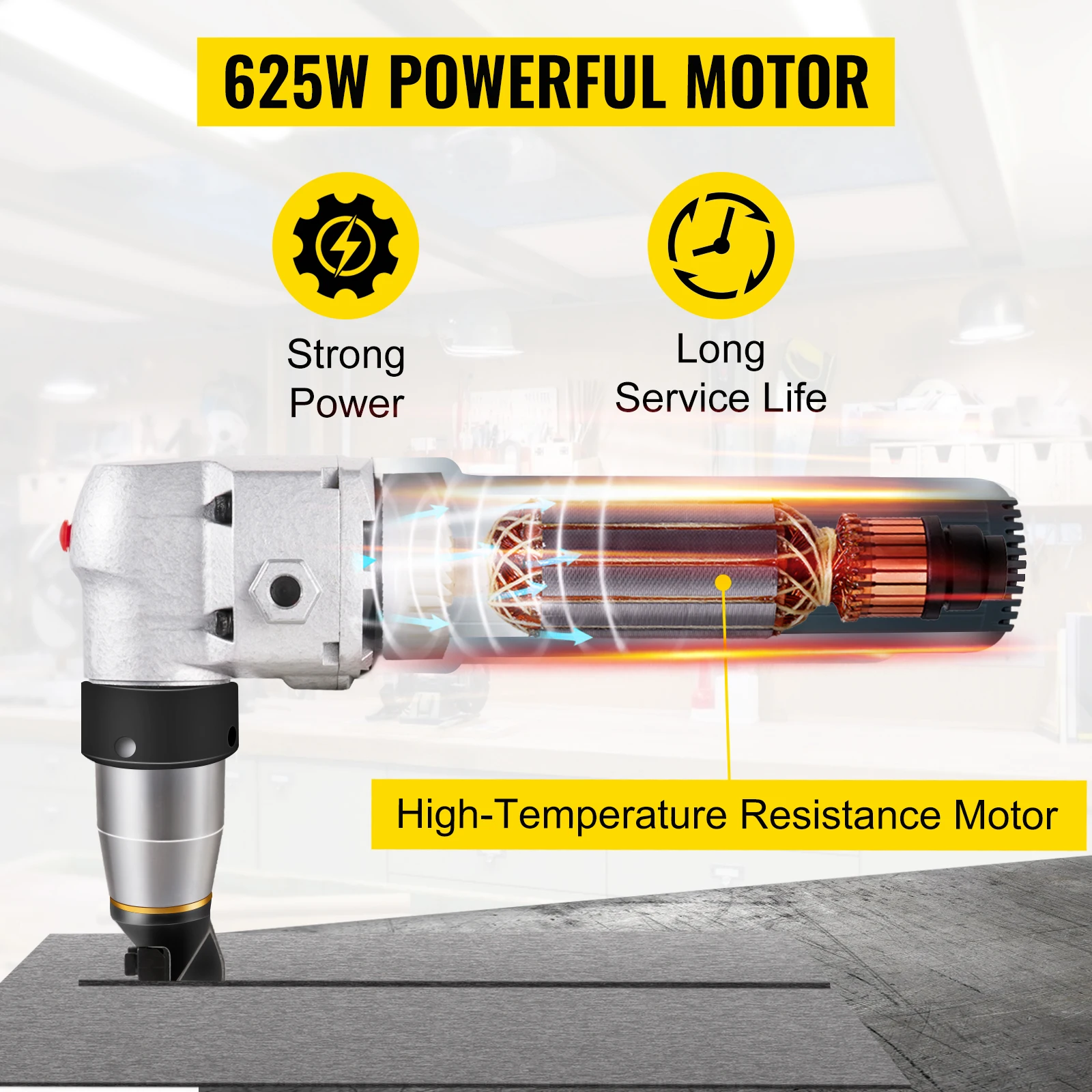 VEVOR 380W 625W Electric Metal Nibbler Corded Shears Cutter 1.8MM 4MM Cutting Thickness for Sheet Metal Stainless Steel Plastic 4
