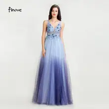Finove новые стили платья для выпускного вечера элегантные иллюзионные Аппликации Кристалл v-образным вырезом без рукавов длиной до пола вечерние платья для выпускного вечера