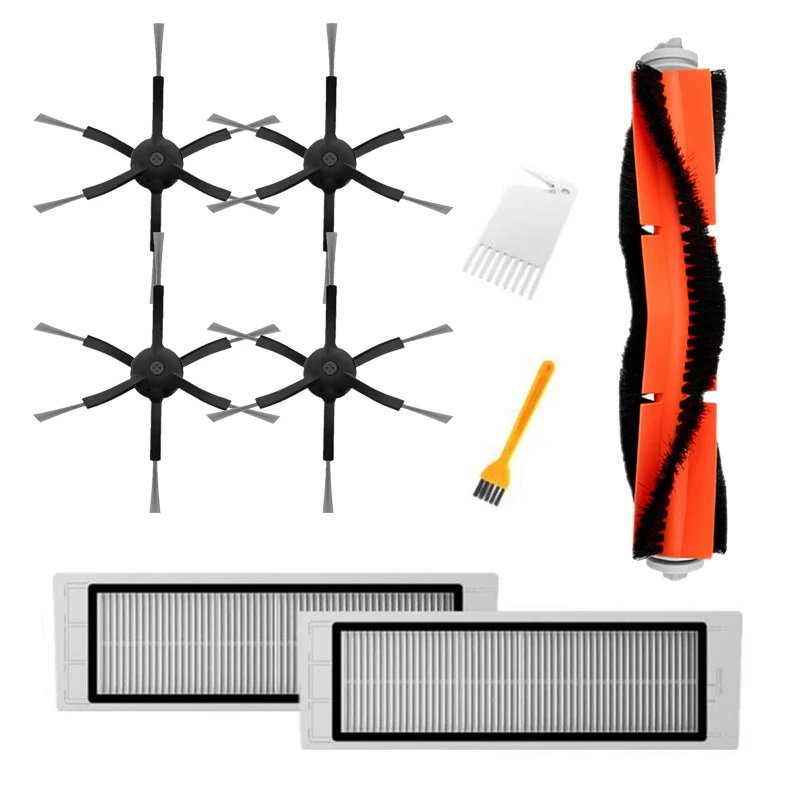 Главная щетка+ фильтр CPL+ чистящая щетка+ 6-руки черного боковая щетка для Xiaomi Roborock пылесос Запчасти