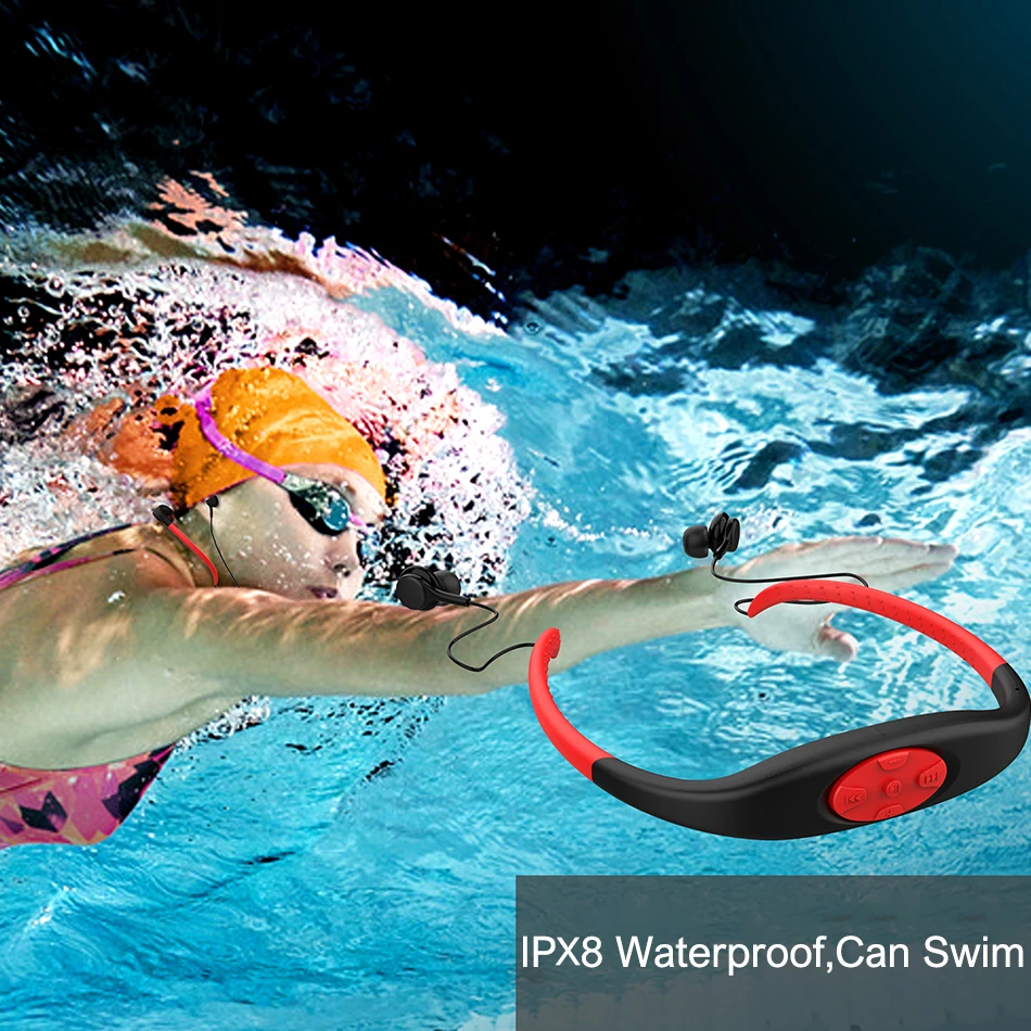 Mp3 Mp4 Player 168 Plus 3 In 1 8GB Mp3 Player Bluetooth 5.0 Earphone FM Radio IPX8 Waterproof Running Swim Swimming Diving Headset 168plus