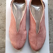 Feminino ballet flats camurça apontou toe moda casual rosa descalços pés sem saltos altos frete grátis tamanho 43 primavera e outono