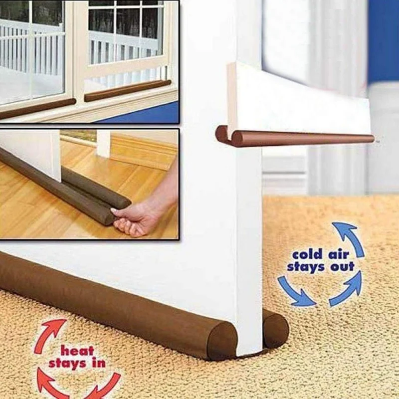 Double Door Draft Stopper Bottom Door Blocker Sound And Noise Reduction Rainproof Dust Proof Windshield
