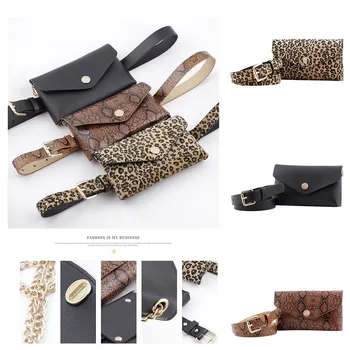 

#H25 Serpentine Fanny Pack Women Waist Belt Bag Snake Print Vintage Waist Bags Girl Fashion Bum Pouch Phone Leather Chest Packs