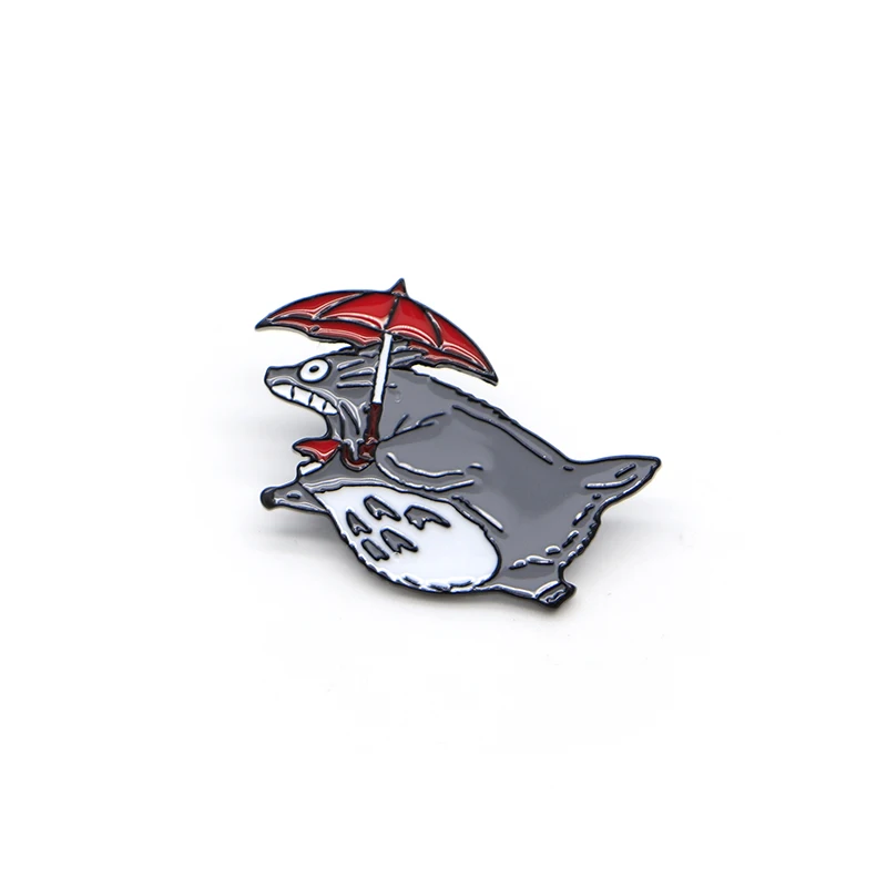

30pcs/lot Tonari No Totoro Enamel Pin Hayao Miyazak Anime Brooches Lapel Pin Hat Bag Pins Women Red Umbrella Brooch Badge A64
