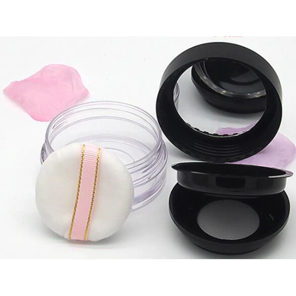 20G Empty Makeup Loose Powder Blush Case Refillable Cosmetic Container Jar Pot Box with Mirror and Sifter