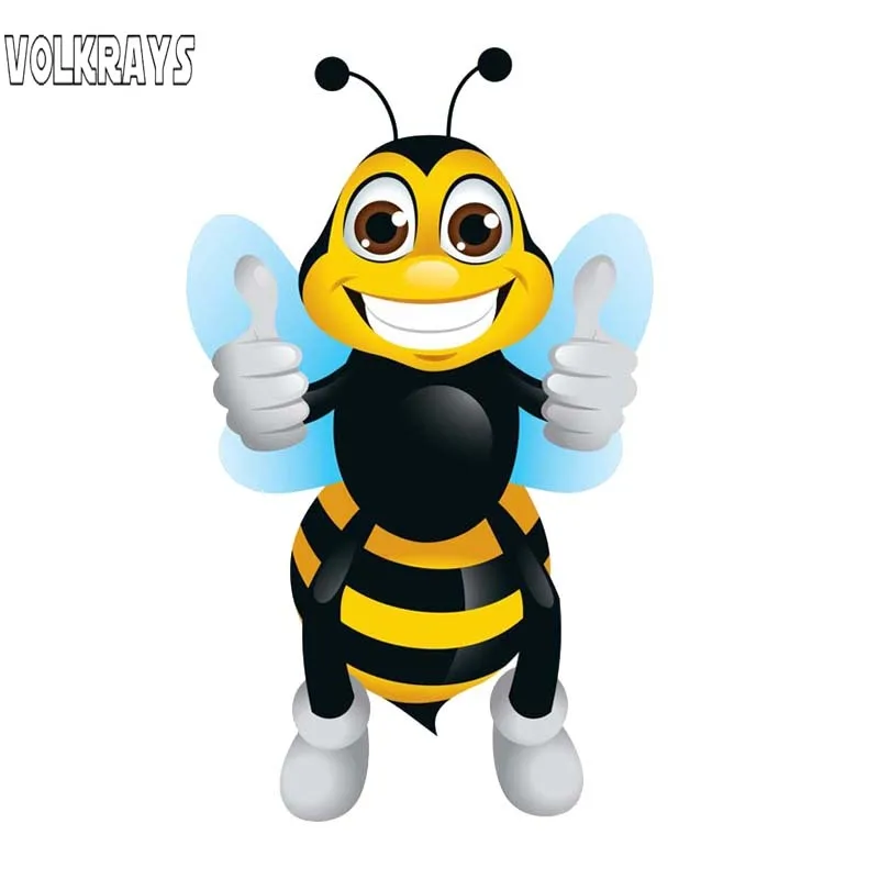 Volkrays Creative Car StickerThe Little Bee Feels Great Accessories Reflective Waterproof Cover Scratches Vinyl Decal 13cm*7cm |