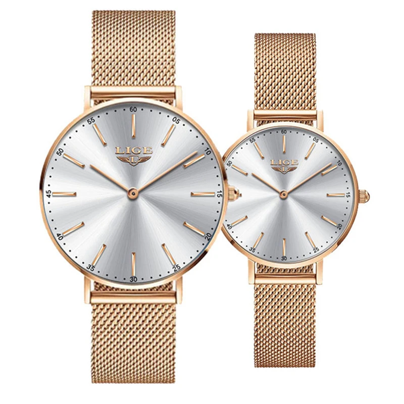 2021 LIGE Lover Watches Top Brand Luxury Ultra Thin Simple Couple