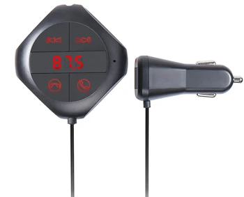

Handsfree Bluetooth FM transmitter Car Kit Mobile Navigation Music MP3 Player Receiver Car Voltage LED Display Dual USB Charger