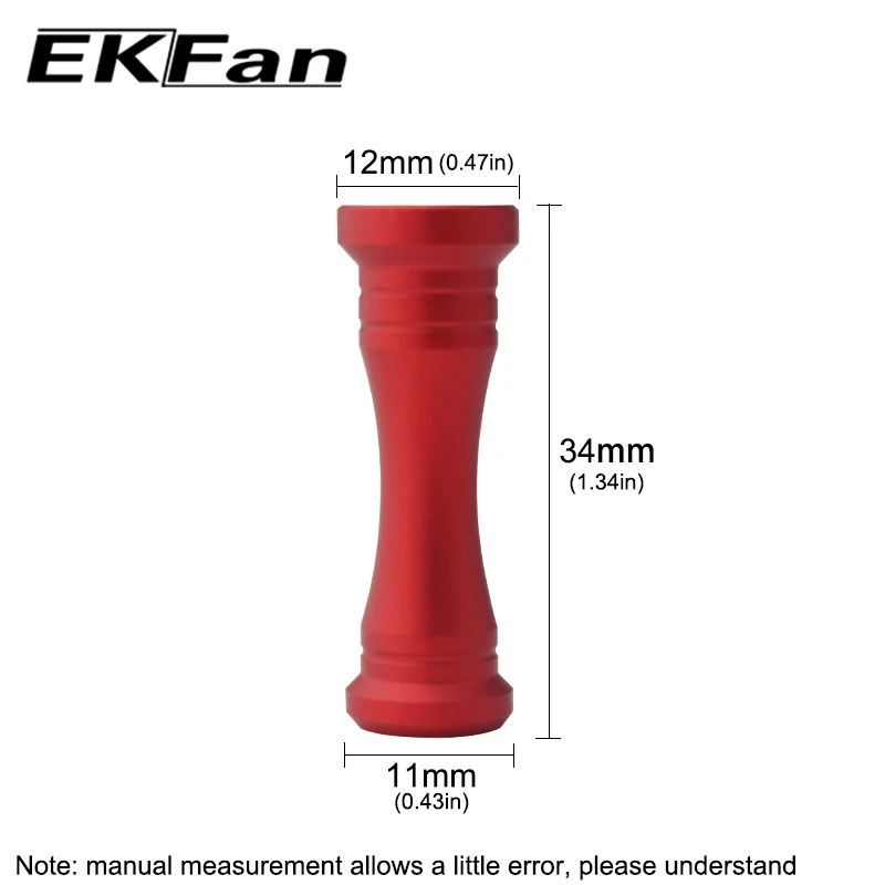 EKFan Fishing Reel Handle Knob 34mm Aluminum Alloy Fish Tackle Dripping wheel Drum Spinning wheel Metal grip Equipment Accessory