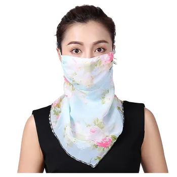 

Female Veil Chiffon Masks Summer Uv Outdoor Cycling Travel Face Shawl Anti-haze Pollen Dust Masks Neck Protection Sunscreen #YJ