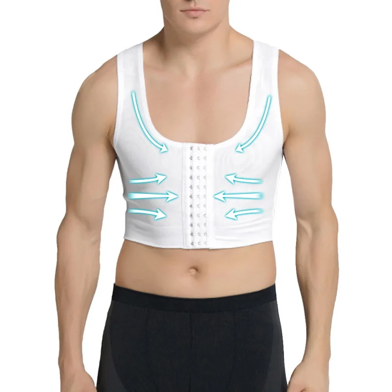 Мужская утягивающая рубашка для коррекции фигуры компрессионная груди из