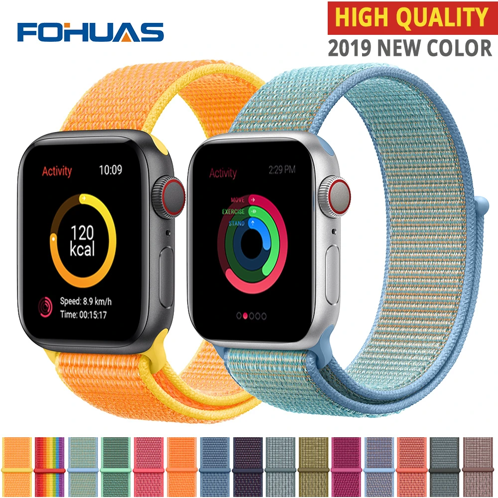 Высококачественная нейлоновая Спортивная петля для Apple Watch band 44 мм серия 4 3 2 1 дышащий тканый ремешок 42 мм iwatch 40 мм 38 мм