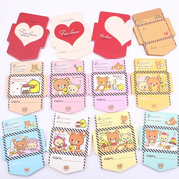 1 pack) Kawaii memo pad Bear series Envelope style memos 35 sheets Sticky notes Stationery Supplies Kids Gifts(dd-1756