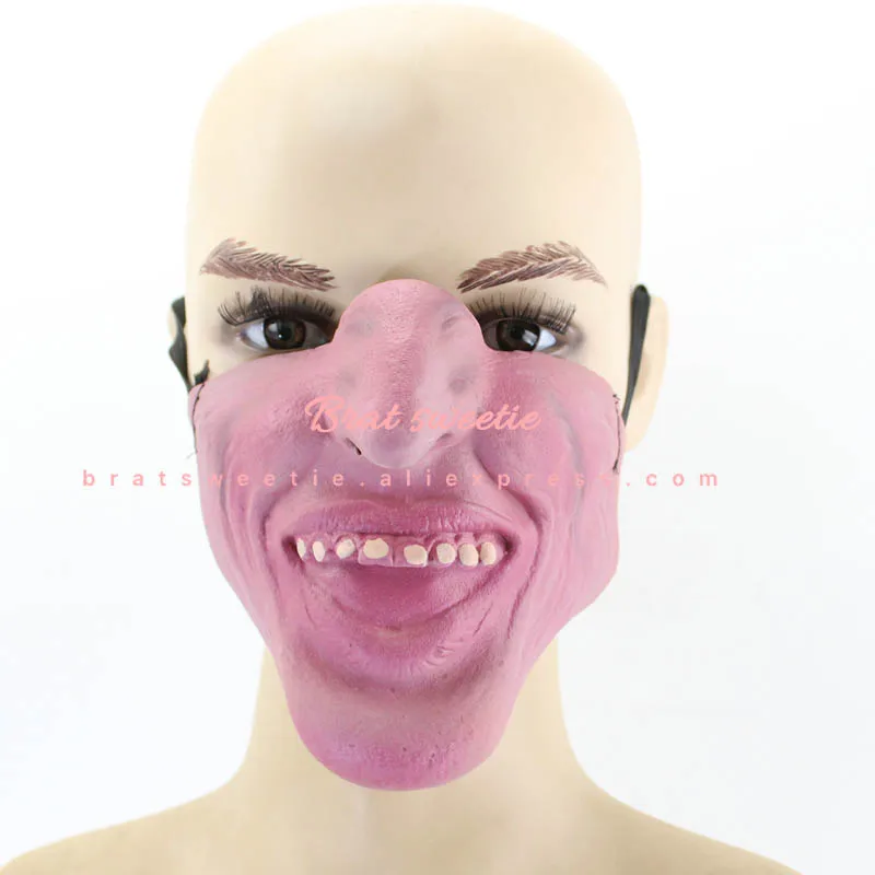 Хэллоуин маска для взрослых латексный клоун маски на пол-лица ужасный страшный ужасный маскарадный Косплэй вечерние Пурим Хэллоуин украшения - Цвет: 06  half face mask