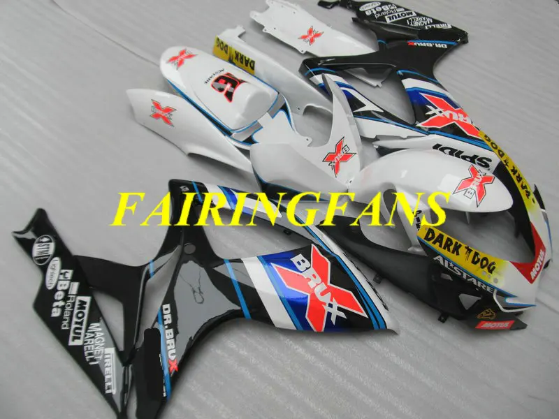 Литья под давлением обтекатель тела комплект для GSXR600 750 K6 06 07 GSXR 600 GSXR750 2006 2007 Белый Черный Обтекатели кузова+ подарки SC52