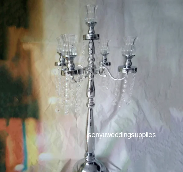 10pcs New Design Luxe Wedding Centerpiece no Crystal Glass cup Candle Stands for Table Decoration senyu01262