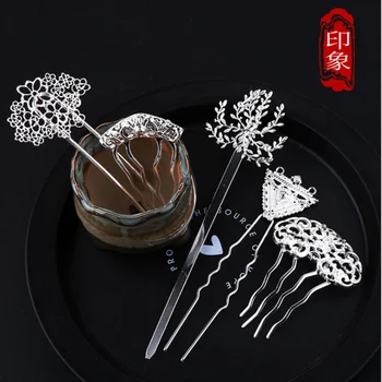 

10 pieces / batch of copper plated gold antique Hanfu step shaking hairpins, used for home-made headwear production accessories